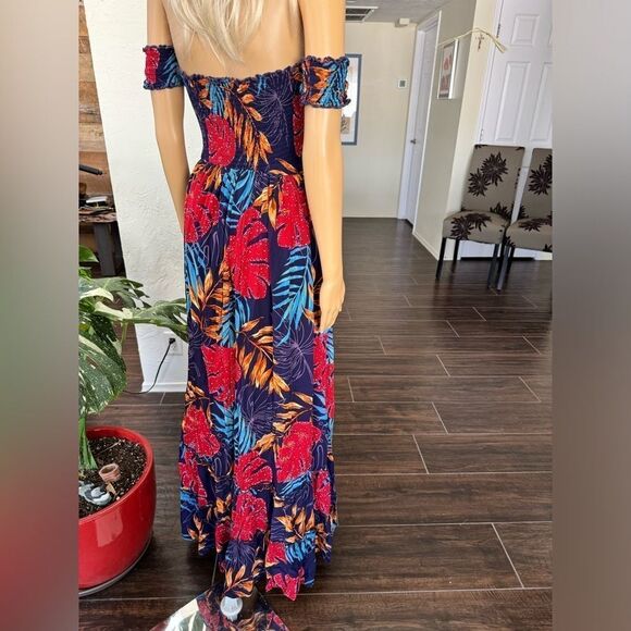 FASHION NOVA Laurel Off Shoulder Maxi Dress - Blue/combo - Picture 3 of 11